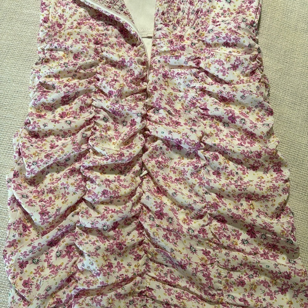 Princess Polly NWOT Romantic Flower Pattern Ruched Dress - Picture 10 of 15